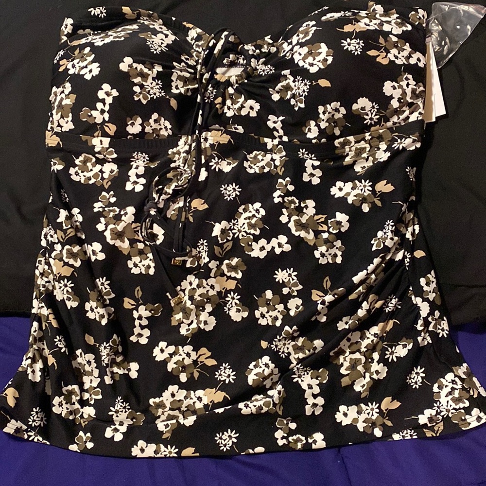 Michael Kors two piece black brown and cream swimsuit